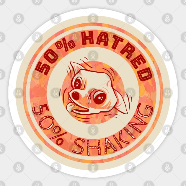50% Hatred 50% Shaking Dog Sticker by Lima's